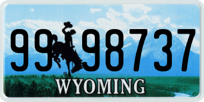 WY license plate 9998737