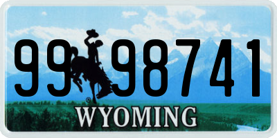 WY license plate 9998741