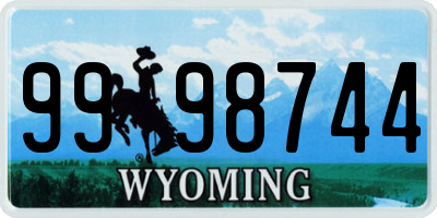 WY license plate 9998744