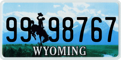 WY license plate 9998767