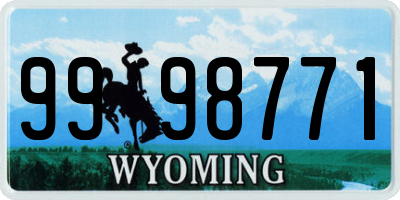 WY license plate 9998771