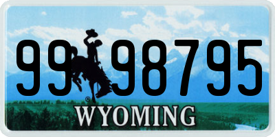 WY license plate 9998795