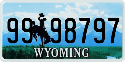 WY license plate 9998797
