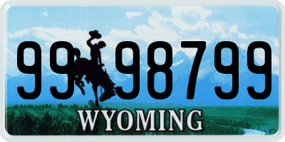 WY license plate 9998799