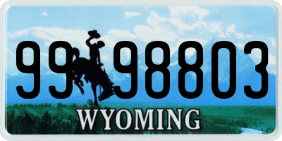 WY license plate 9998803