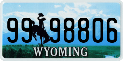 WY license plate 9998806