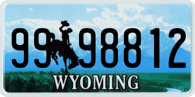 WY license plate 9998812