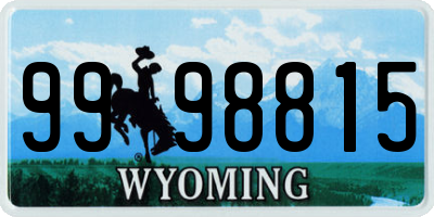 WY license plate 9998815