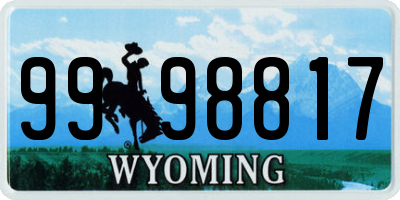 WY license plate 9998817