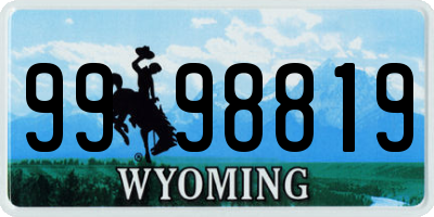 WY license plate 9998819