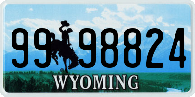 WY license plate 9998824