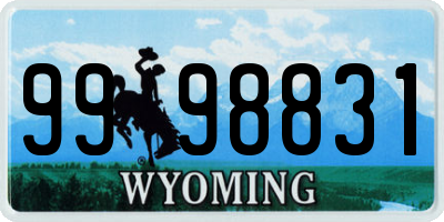 WY license plate 9998831