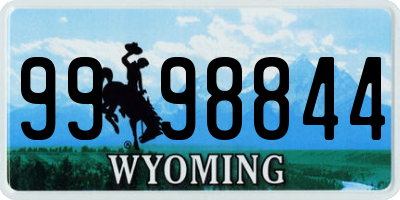 WY license plate 9998844