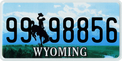 WY license plate 9998856