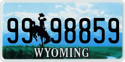 WY license plate 9998859