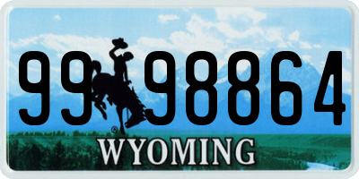 WY license plate 9998864