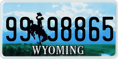 WY license plate 9998865