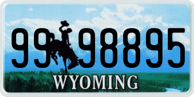 WY license plate 9998895