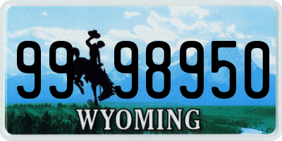 WY license plate 9998950