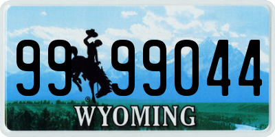 WY license plate 9999044