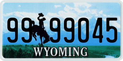 WY license plate 9999045