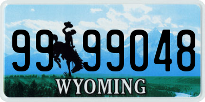 WY license plate 9999048