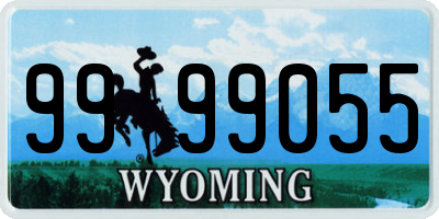 WY license plate 9999055