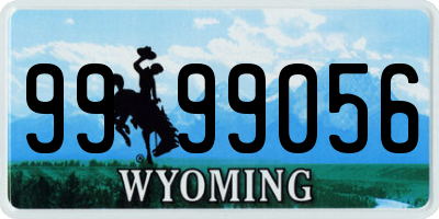 WY license plate 9999056