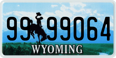 WY license plate 9999064