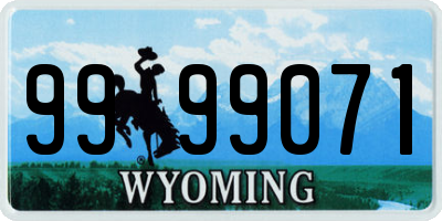 WY license plate 9999071