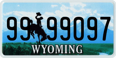 WY license plate 9999097