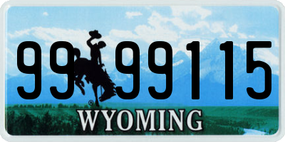 WY license plate 9999115