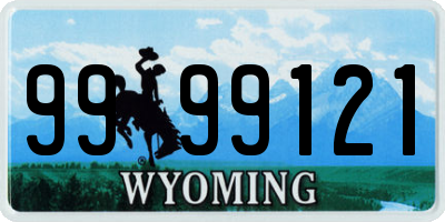 WY license plate 9999121