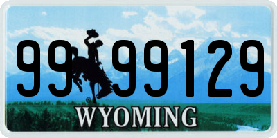 WY license plate 9999129