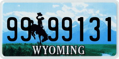 WY license plate 9999131