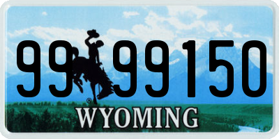 WY license plate 9999150