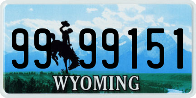 WY license plate 9999151