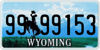 WY license plate 9999153