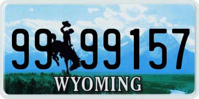 WY license plate 9999157