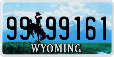 WY license plate 9999161