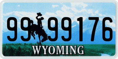 WY license plate 9999176