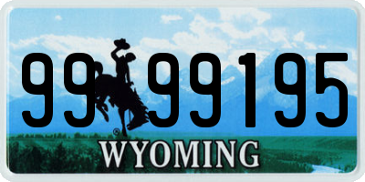 WY license plate 9999195