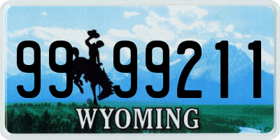 WY license plate 9999211