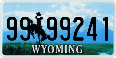 WY license plate 9999241