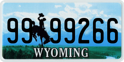 WY license plate 9999266