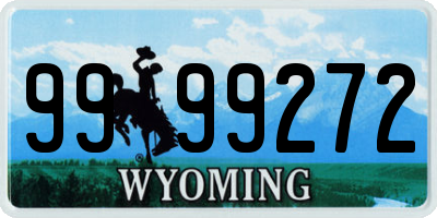 WY license plate 9999272