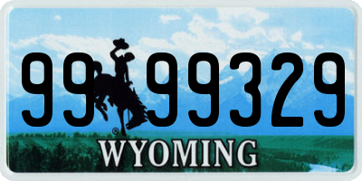 WY license plate 9999329