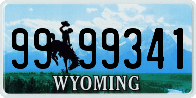 WY license plate 9999341