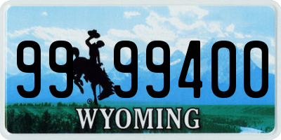 WY license plate 9999400