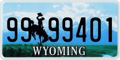 WY license plate 9999401